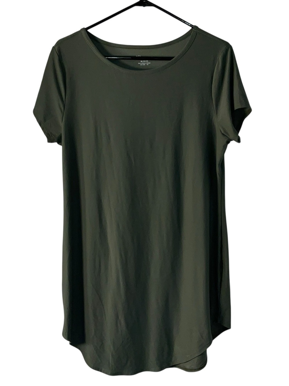 No Boundaries Olive Scoop Neck Short Sleeve Tunic